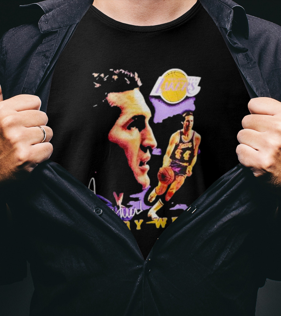 Los Angeles Lakers Vintage Jerry West Forever Signature Lakers T-Shirt