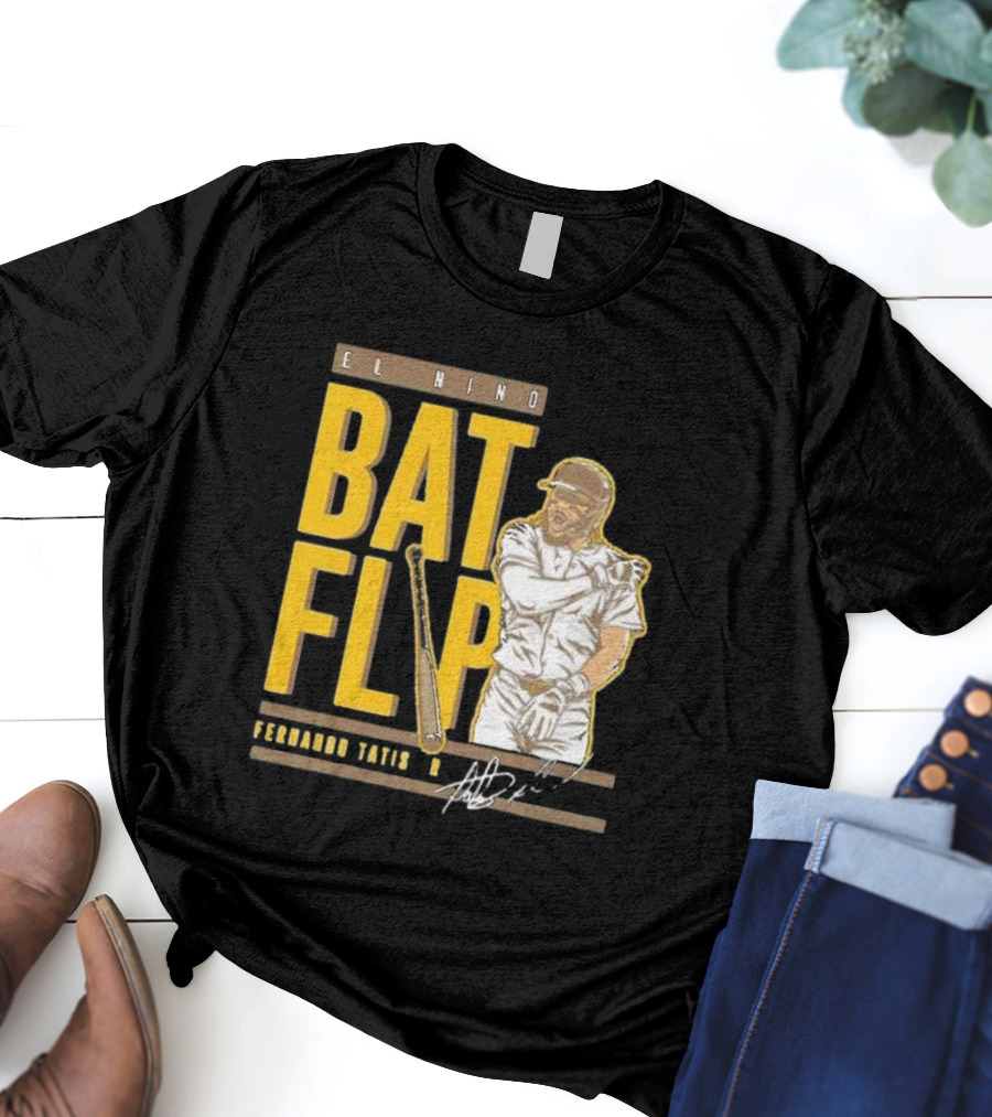 El Nino Bat Flip Fernando Tatis Jr. Signature San Diego Padres T-Shirt