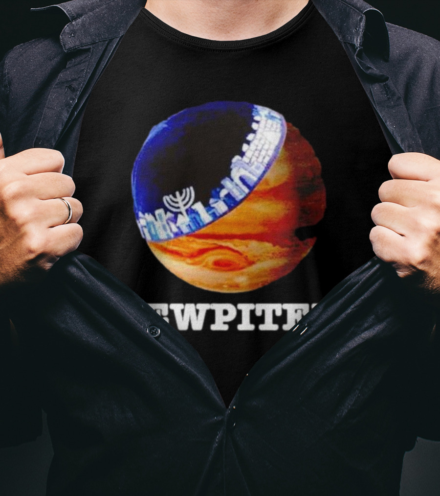 Jewpiter Menorah City Planet Jupiter T-Shirt