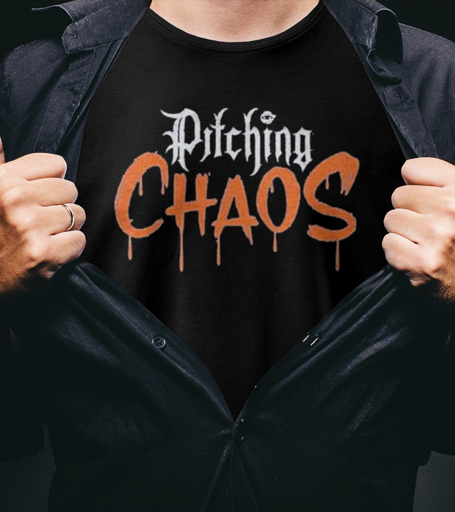 Pitching Chaos Detroit Tigers Baseball T-Shirt