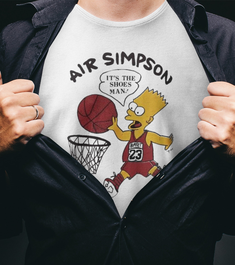 Bart Simpson Air Bart It's The Shoes Man Basketball Parody 23 Jersey Dunk T-Shirt