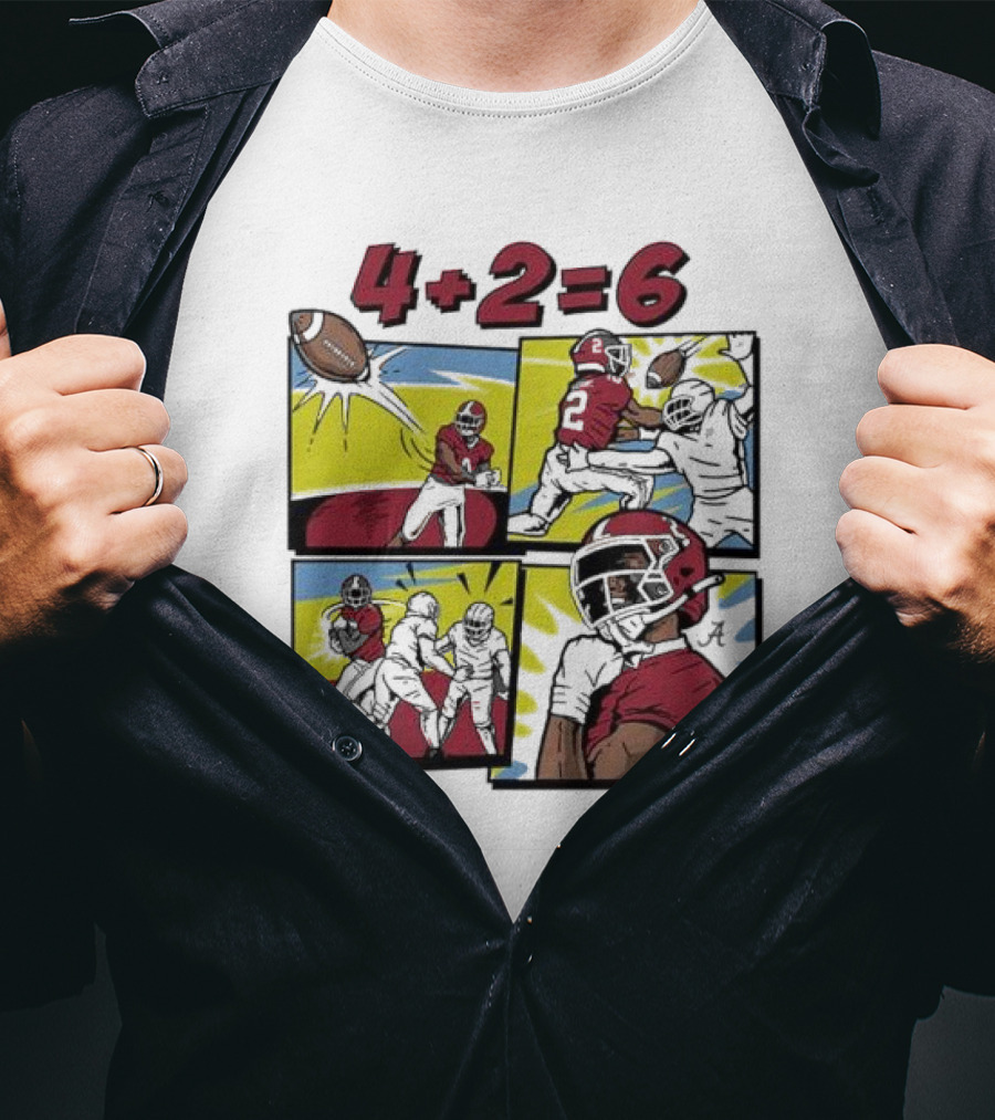 Alabama Crimson Tide Ryan Williams Comic 4 Plus 2 Equals 6 The Catch T-Shirt