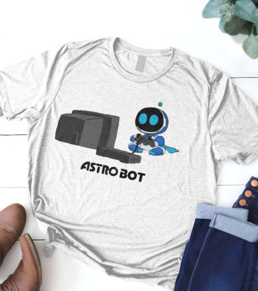 Astro Bot Playing Video Game Retro Console T-Shirt