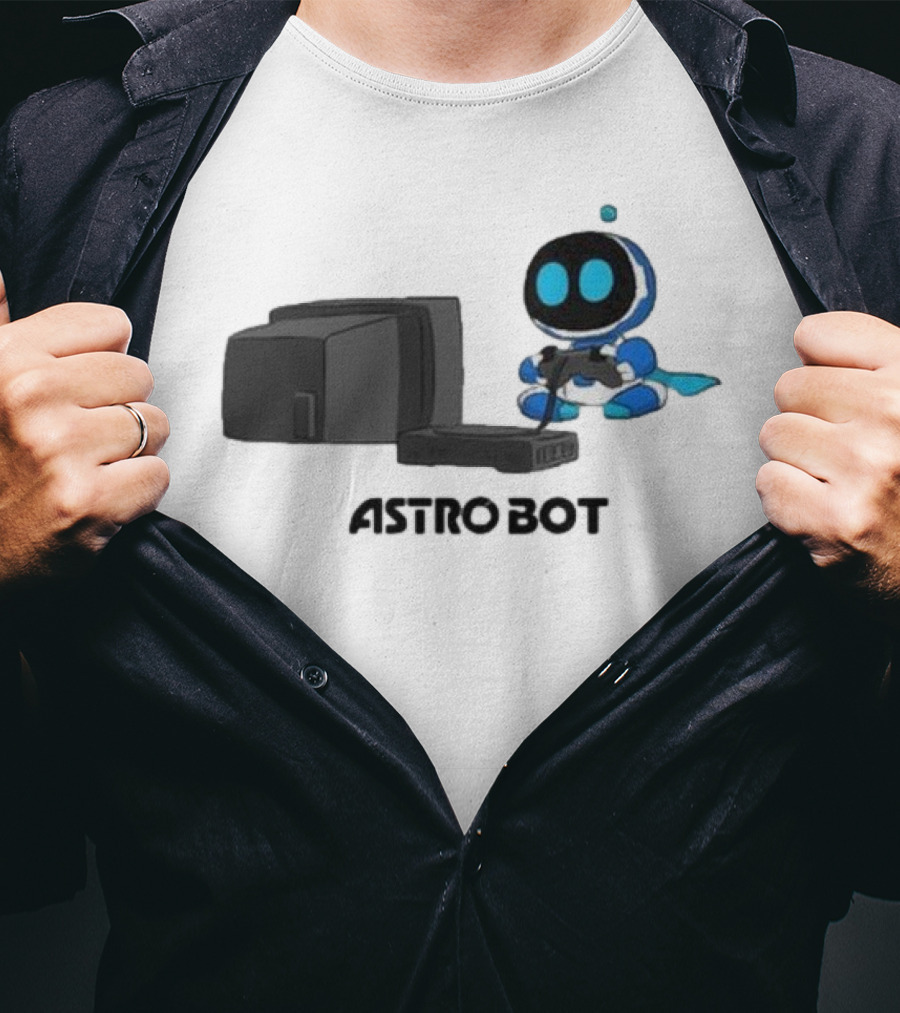 Astro Bot Playing Video Game Retro Console T-Shirt