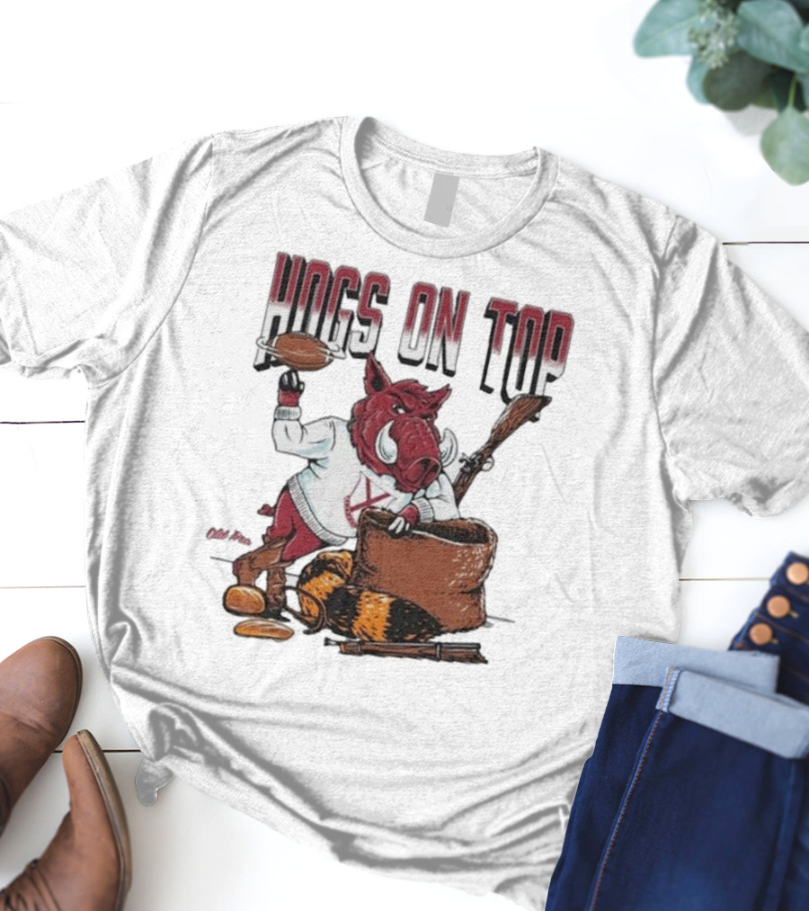 Hogs On Top Old Time Football T-Shirt