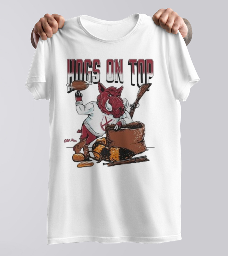 Hogs On Top Old Time Football T-Shirt
