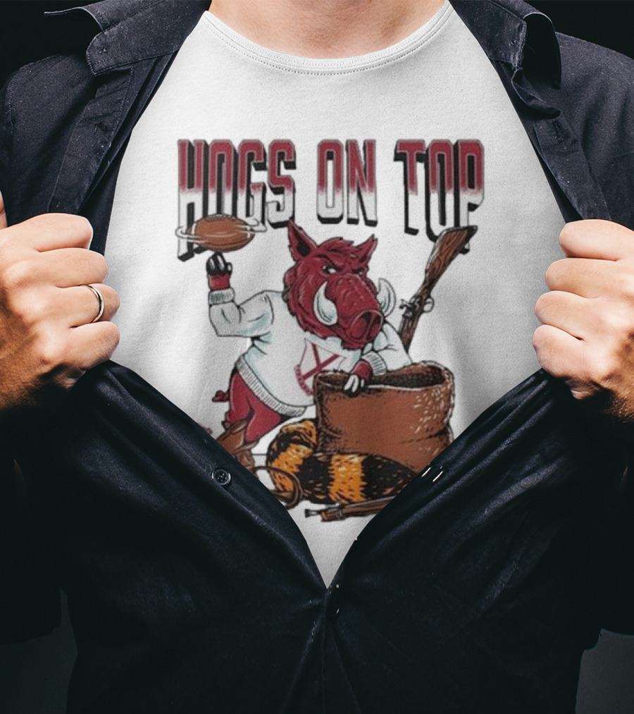 Hogs On Top Old Time Football T-Shirt
