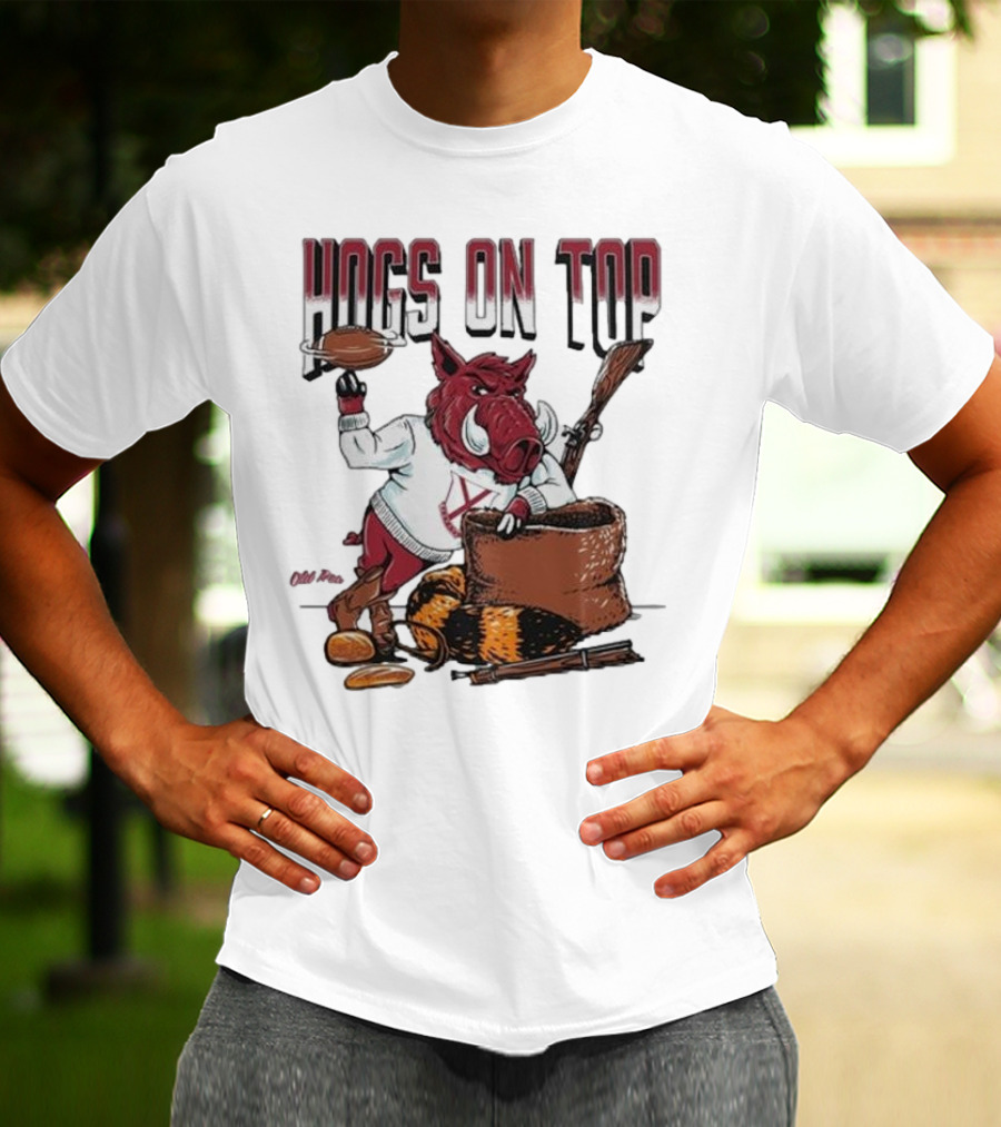 Hogs On Top Old Time Football T-Shirt