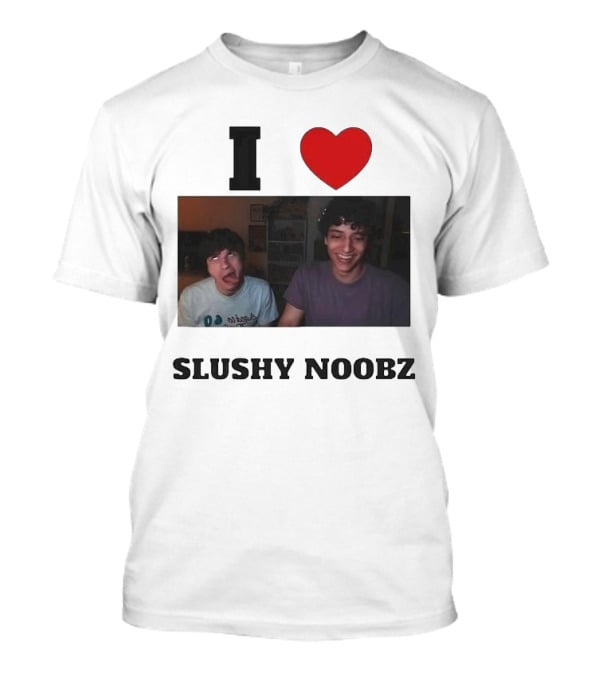 I Love Slushy Noobz Funny Duo Smiling Photo T-Shirt
