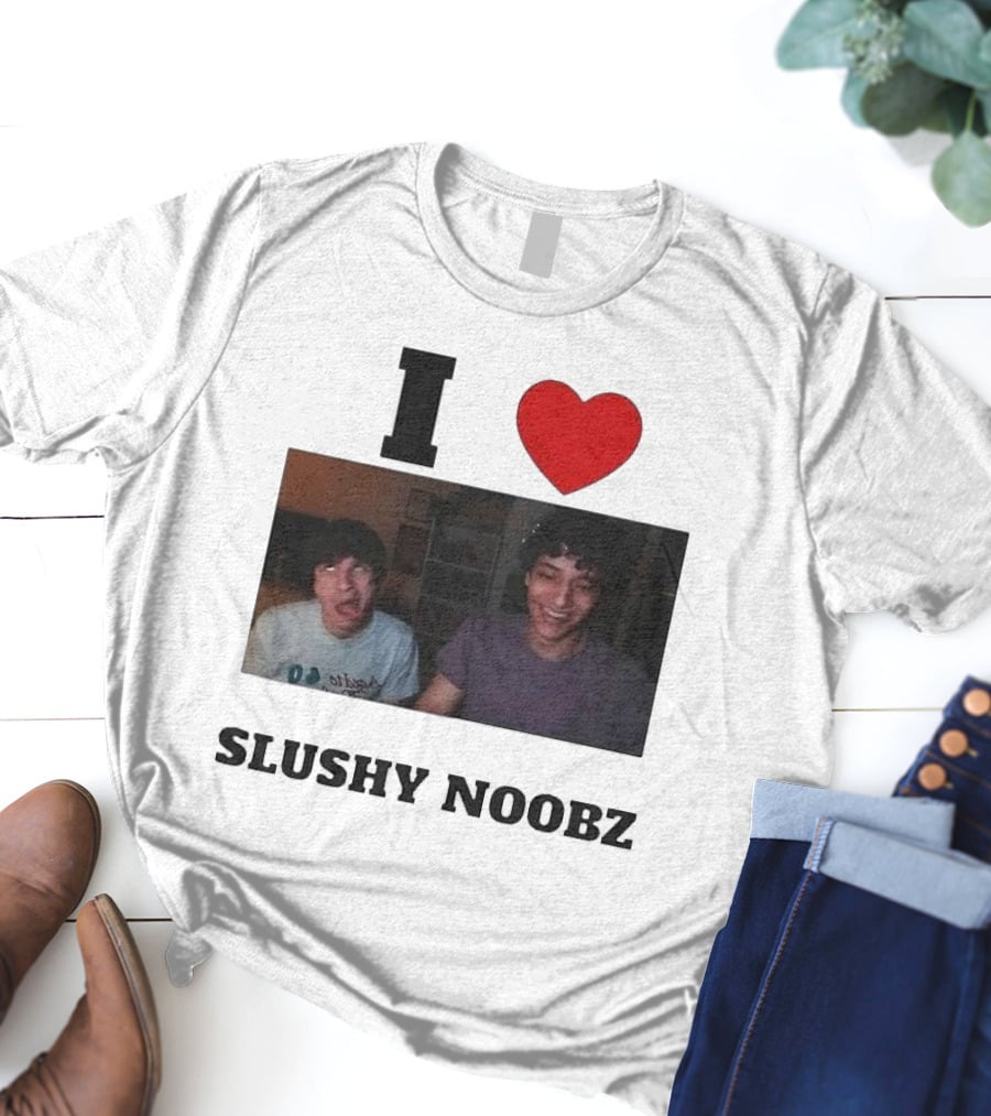 I Love Slushy Noobz Funny Duo Smiling Photo T-Shirt