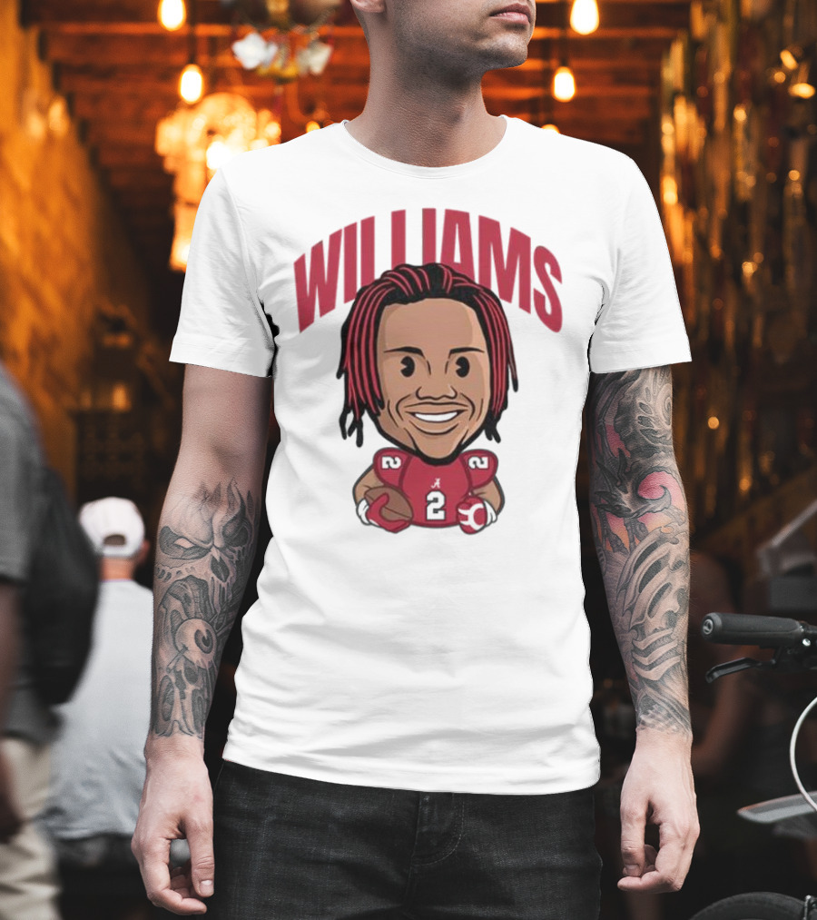 Williams Alabama Crimson Tide Caricature Football Player T-Shirt