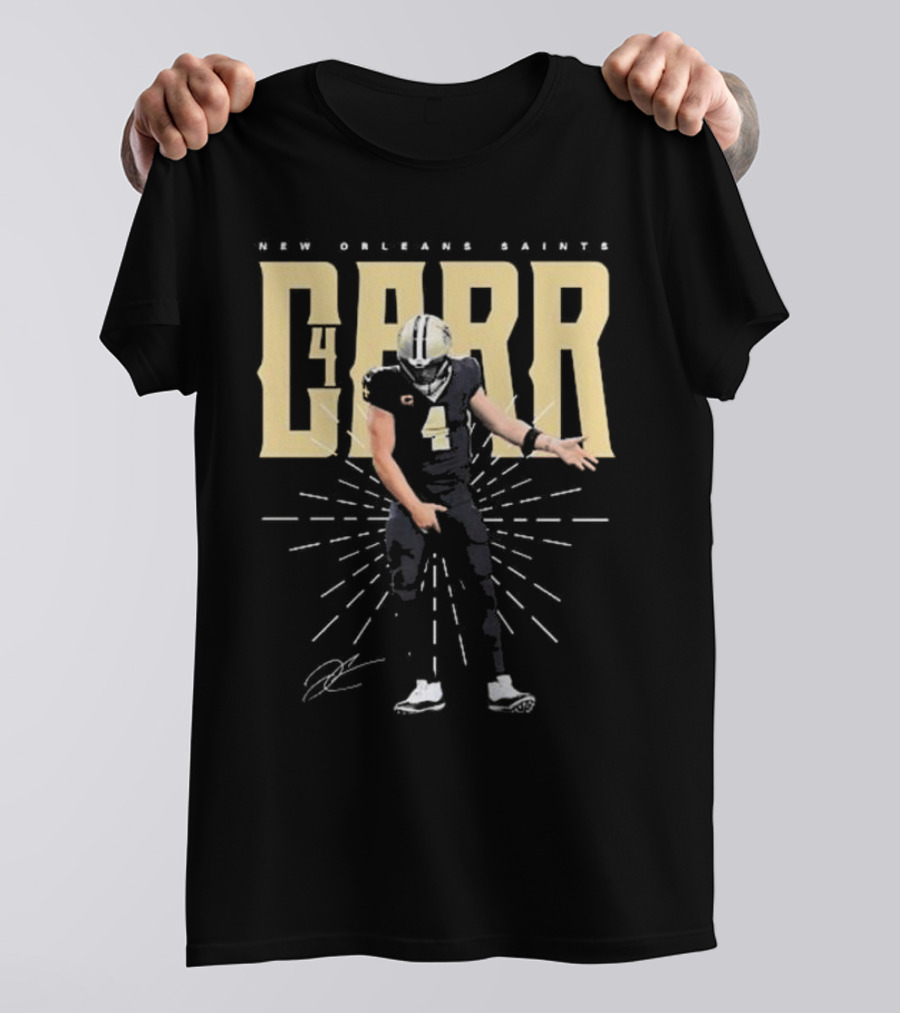 Derek Carr 4 New Orleans Saints Signature T-Shirt