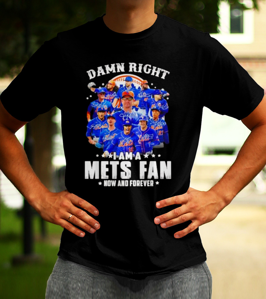 Damn Right I Am A New York Mets Fan Now And Forever Baseball Passion T-Shirt