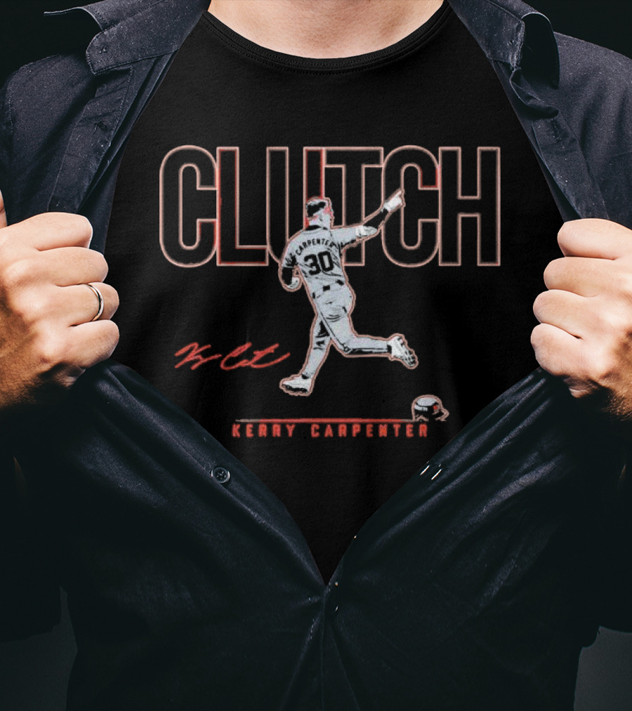 Clutch Kerry Carpenter 30 Detroit Tigers Signature Baseball Player T-Shirt