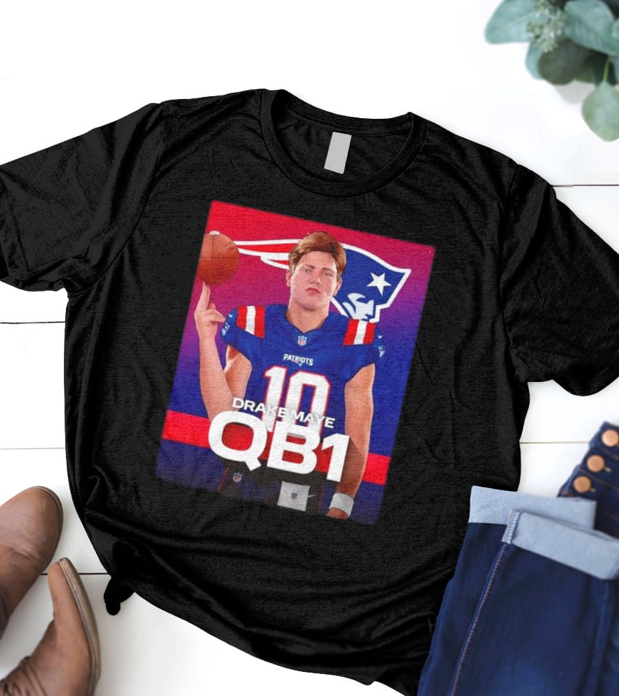 Drake Maye QB1 Era New England Patriots 10 Patriots T-Shirt