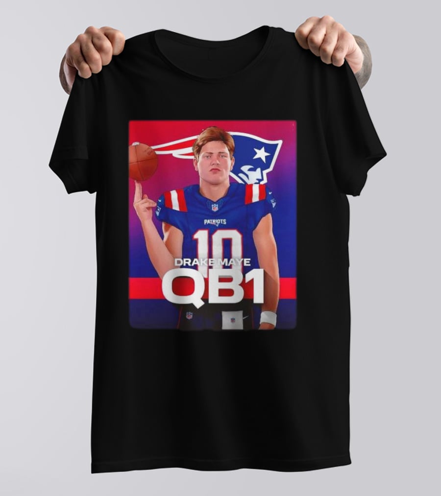 Drake Maye QB1 Era New England Patriots 10 Patriots T-Shirt