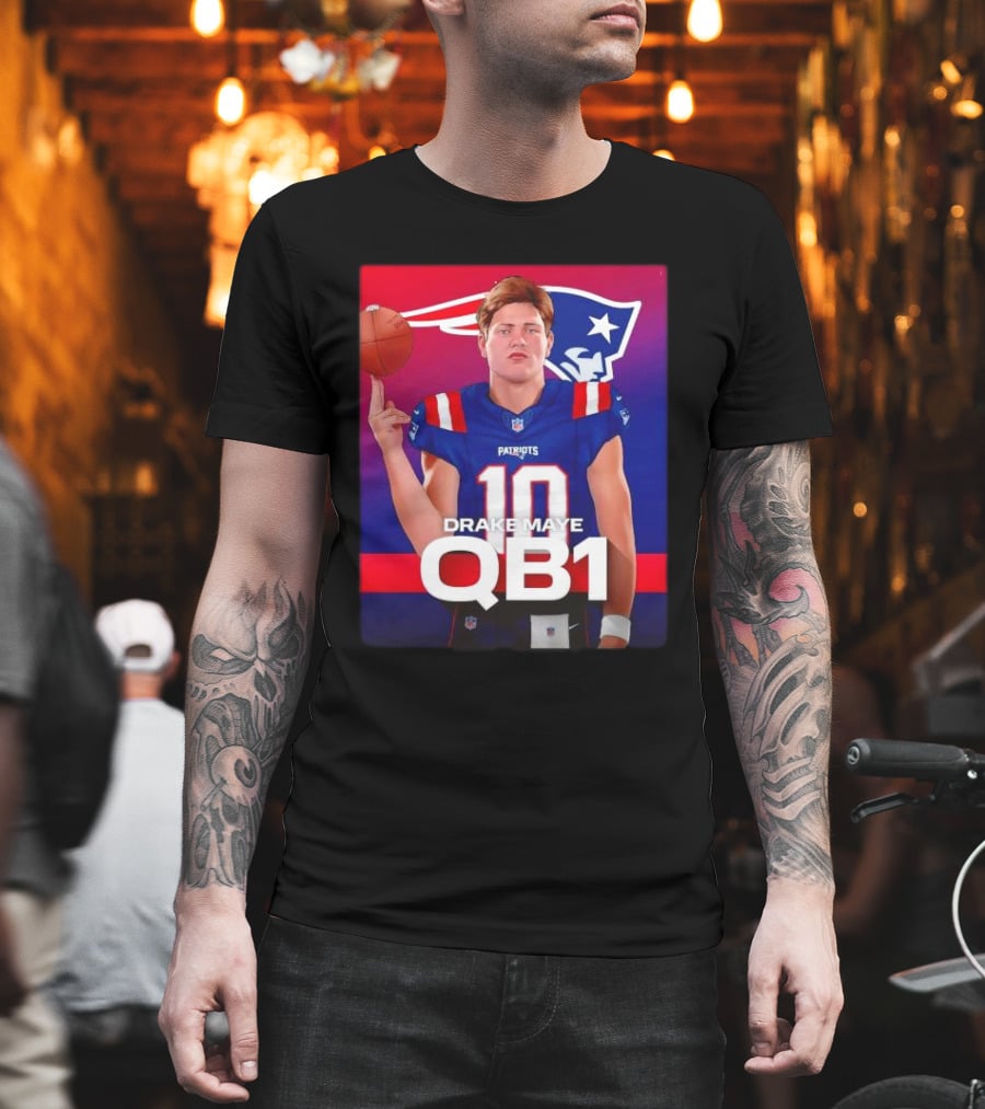 Drake Maye QB1 Era New England Patriots 10 Patriots T-Shirt