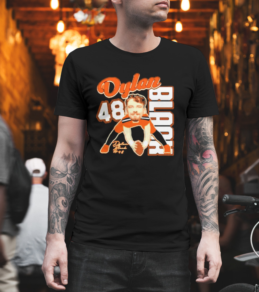 Dylan Black 48 Oregon State Beavers Football Player Face Cartoon T-Shirt