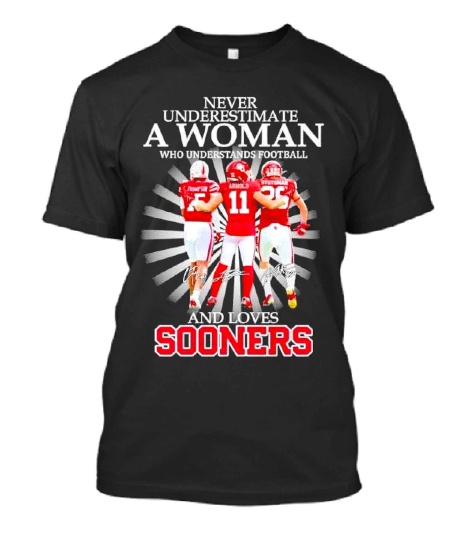Never Underestimate A Woman Who Understands Football And Loves Sooners T-Shirt