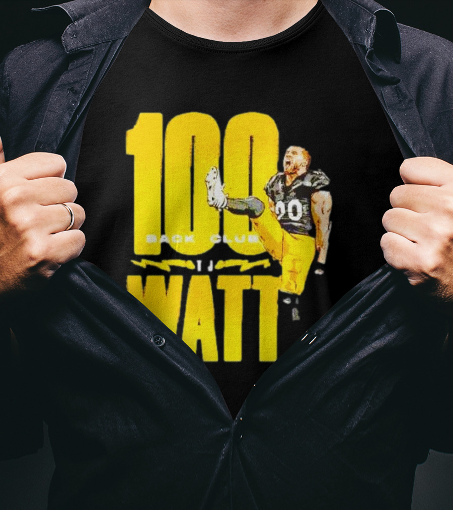 100 Sack Club Pittsburgh Steelers TJ Watt T-Shirt