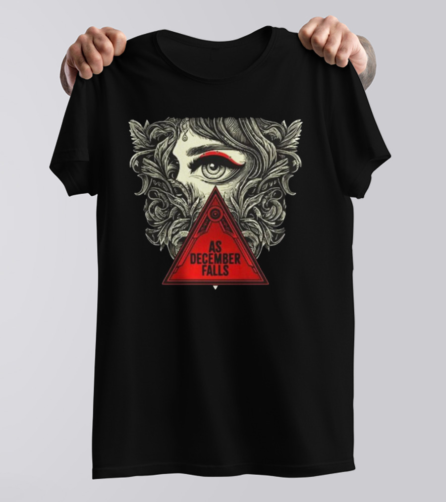 As December Falls Triangle Eye Art Illuminated Leaf T-Shirt