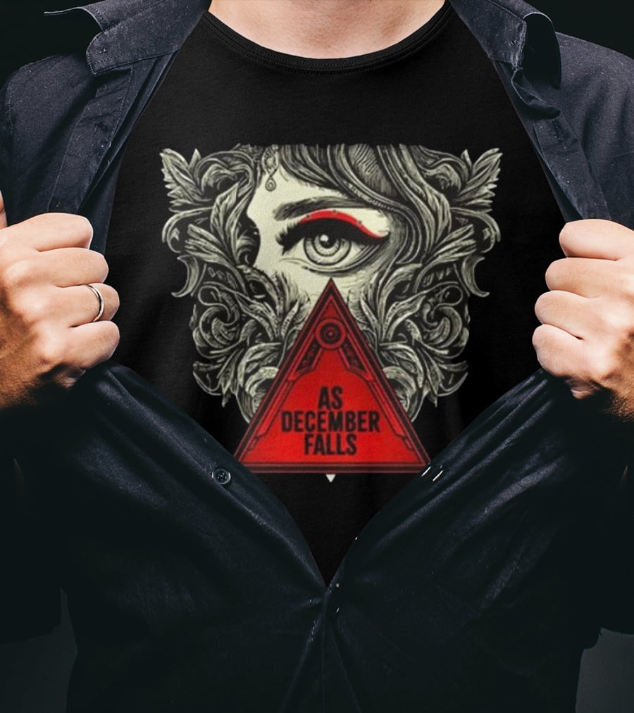 As December Falls Triangle Eye Art Illuminated Leaf T-Shirt