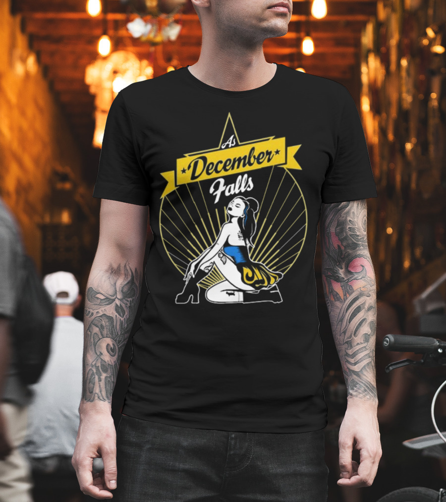 As December Falls Retro Pin-Up Girl T-Shirt