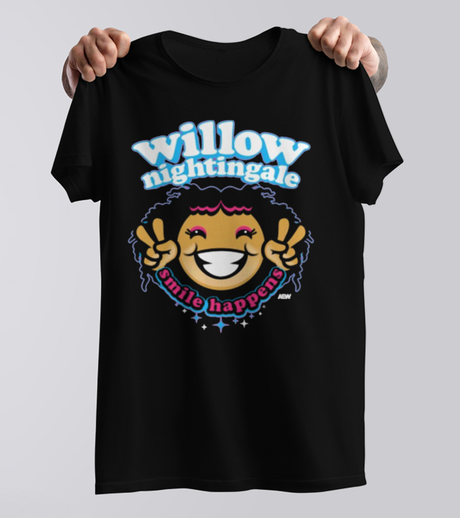 Willow Nightingale Smile Happens AEW Peaceful Emoji T-Shirt