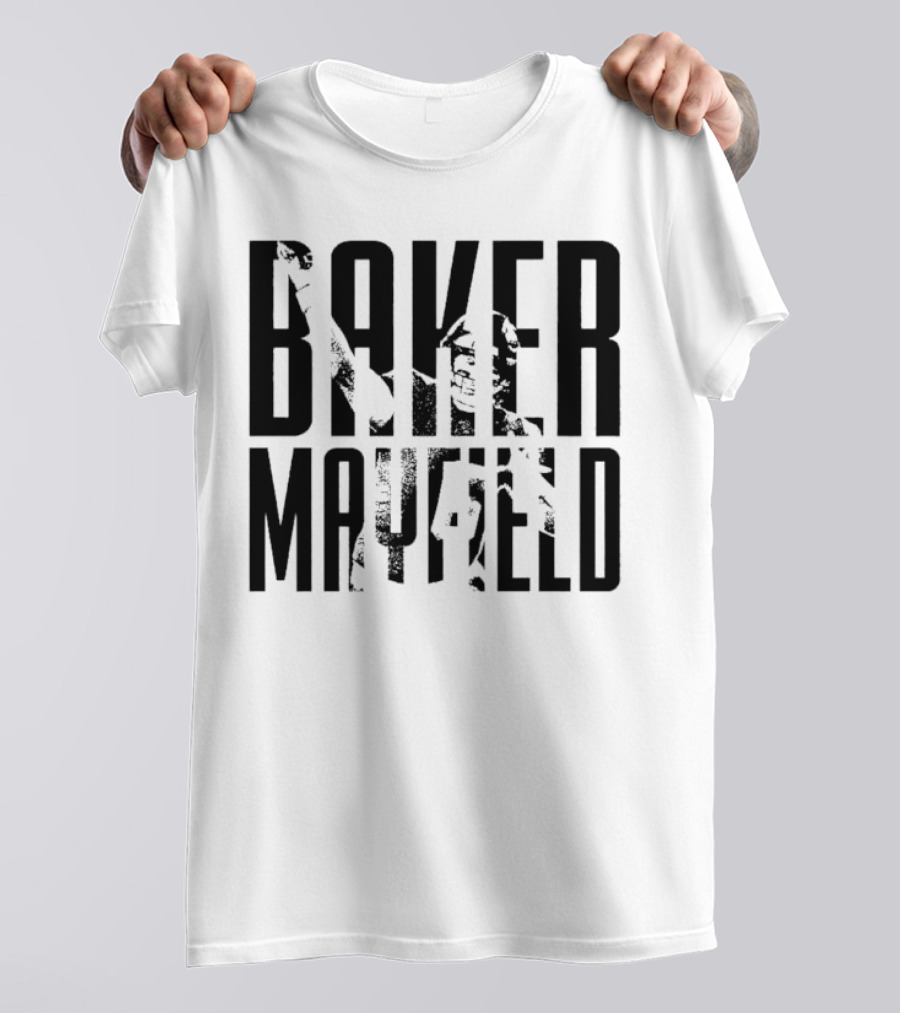 Baker Mayfield Tampa Bay Buccaneers Black And White Overlay T-Shirt