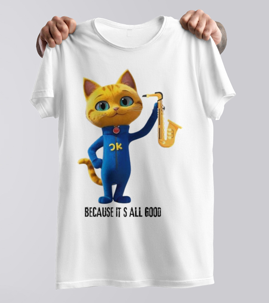 Pete The Cat With Saxophone Because It's All Good T-Shirt