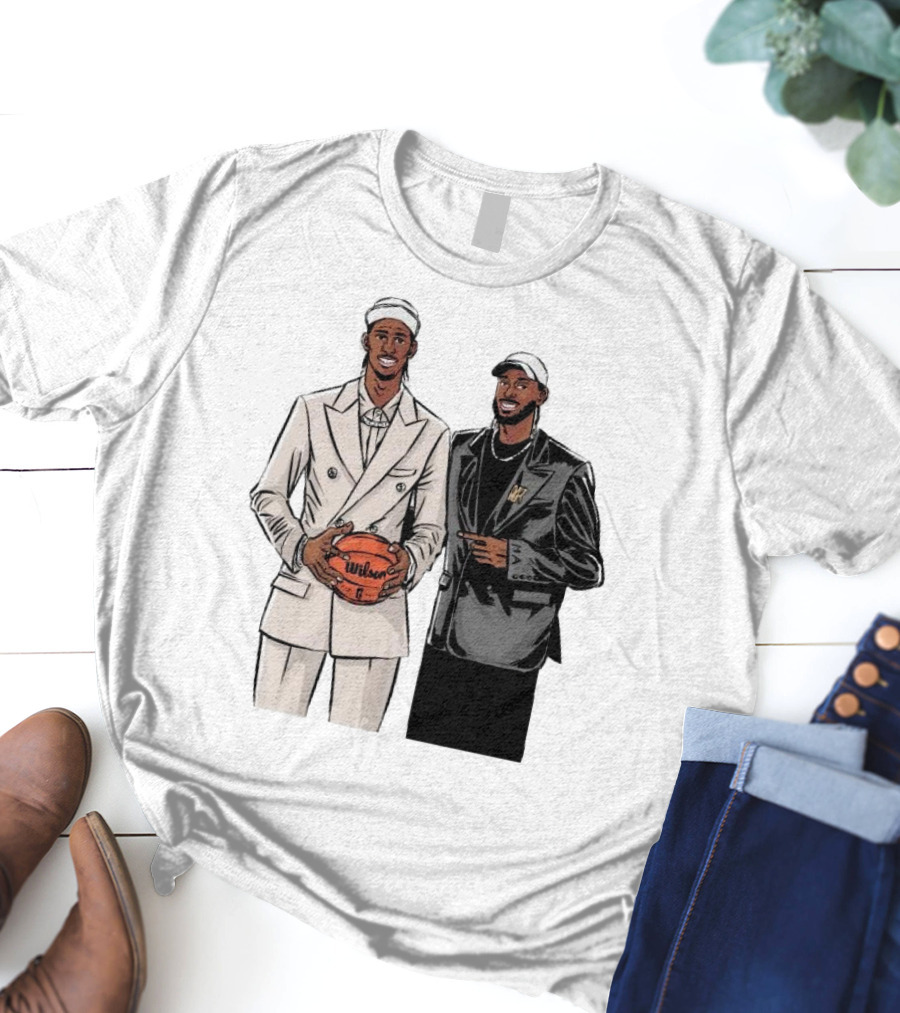 Alex And Olivier Sarr Brothers OKC Thunders Cartoon Wilson Basketball T-Shirt