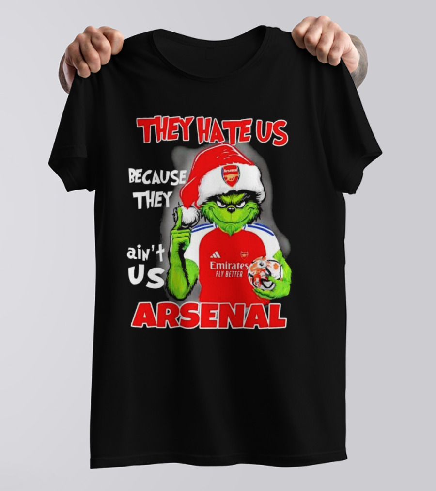 They Hate Us Because They Ain’t Us Grinch Arsenal FC Christmas T-Shirt