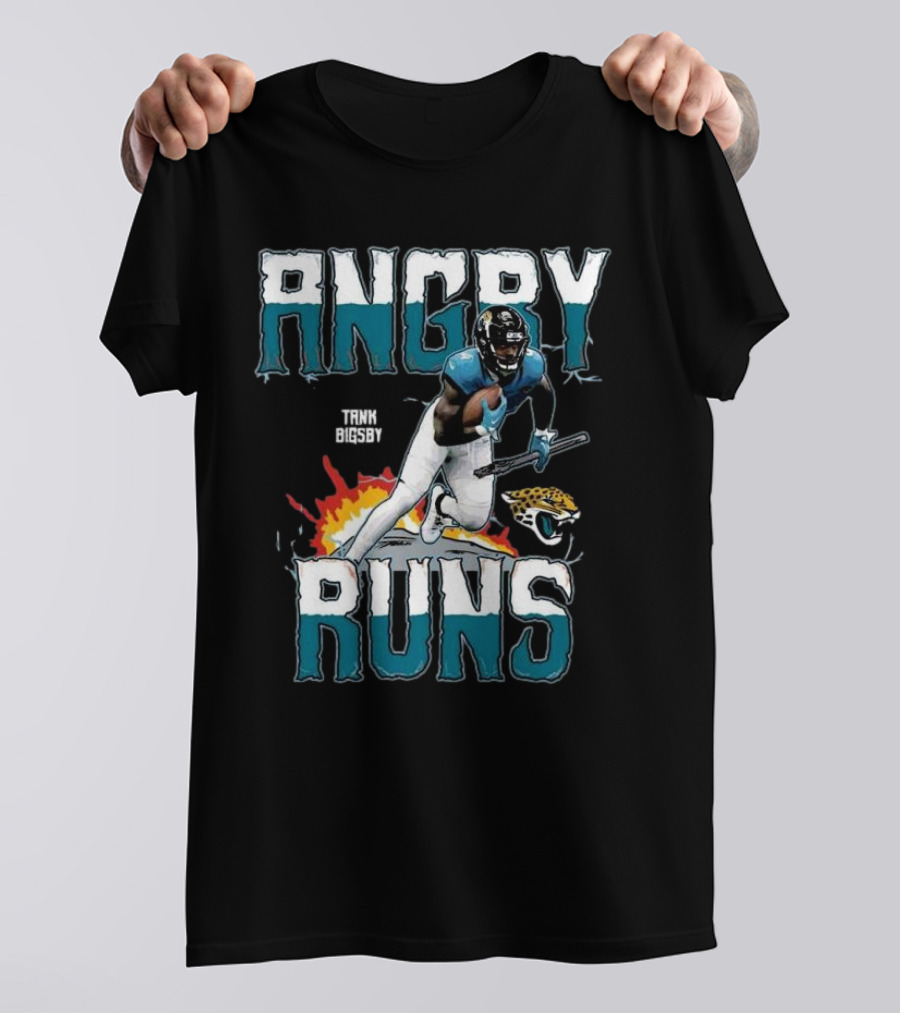 Tank Bigsby Angry Runs Jaguar Football Burst T-Shirt