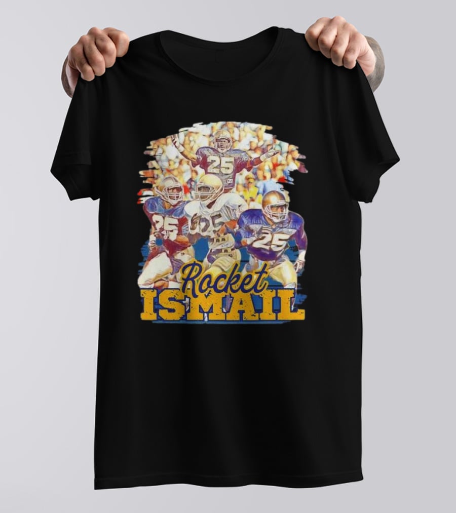 Rocket Ismail Vintage Notre Dame Football Icon 25 T-Shirt