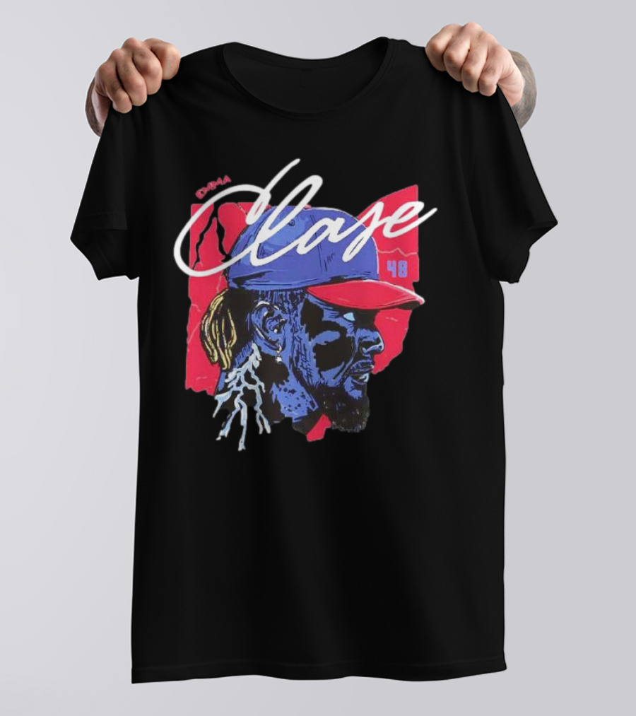 Emmanuel Clase Cleveland Guardians 48 Lightning Signature T-Shirt