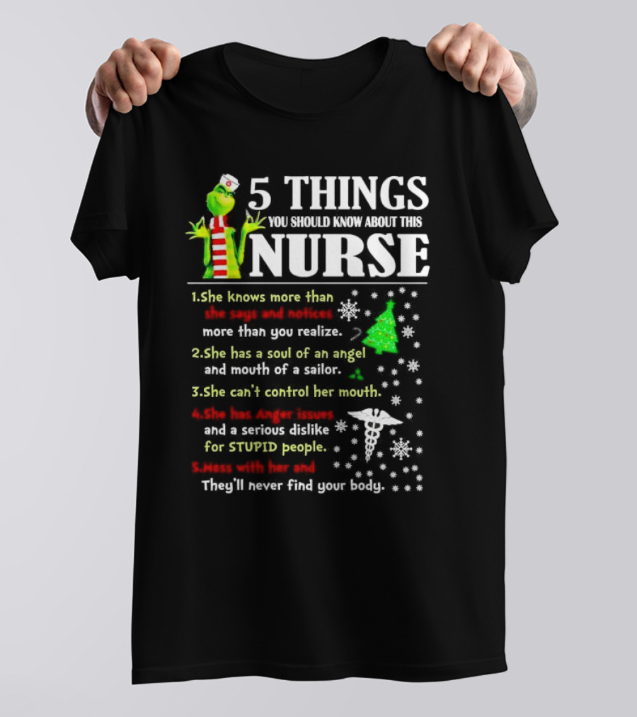 5 Things You Should Know About This Nurse Grinch Christmas Humor And Wisdom T-Shirt
