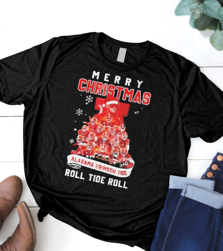 Merry Christmas Alabama Crimson Tide Roll Tide Roll T-Shirt