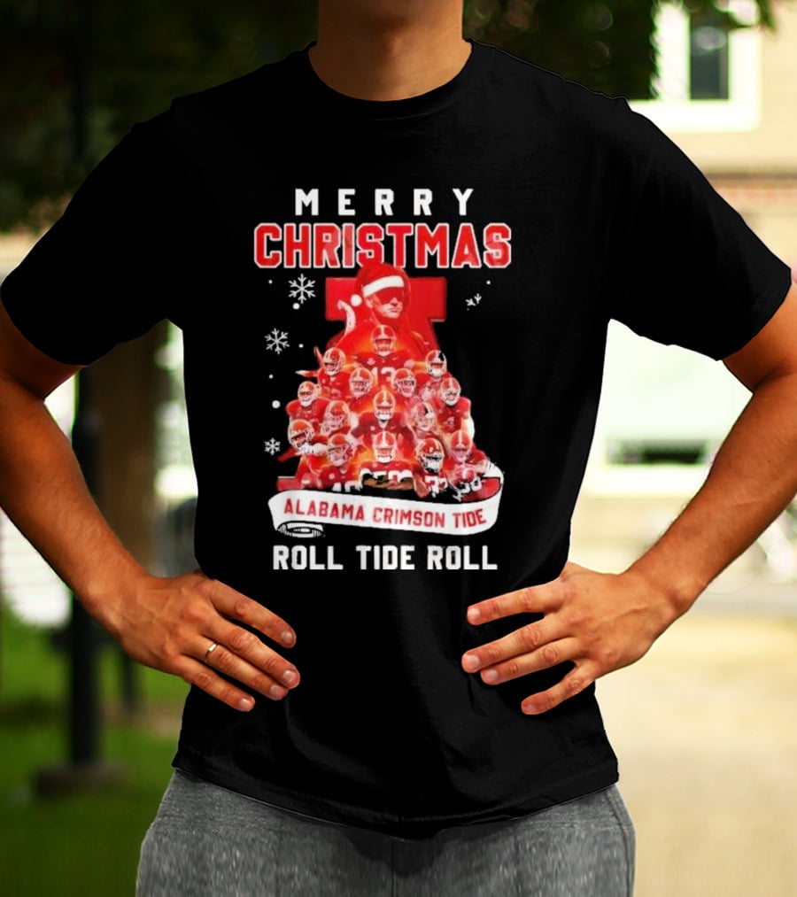 Merry Christmas Alabama Crimson Tide Roll Tide Roll T-Shirt