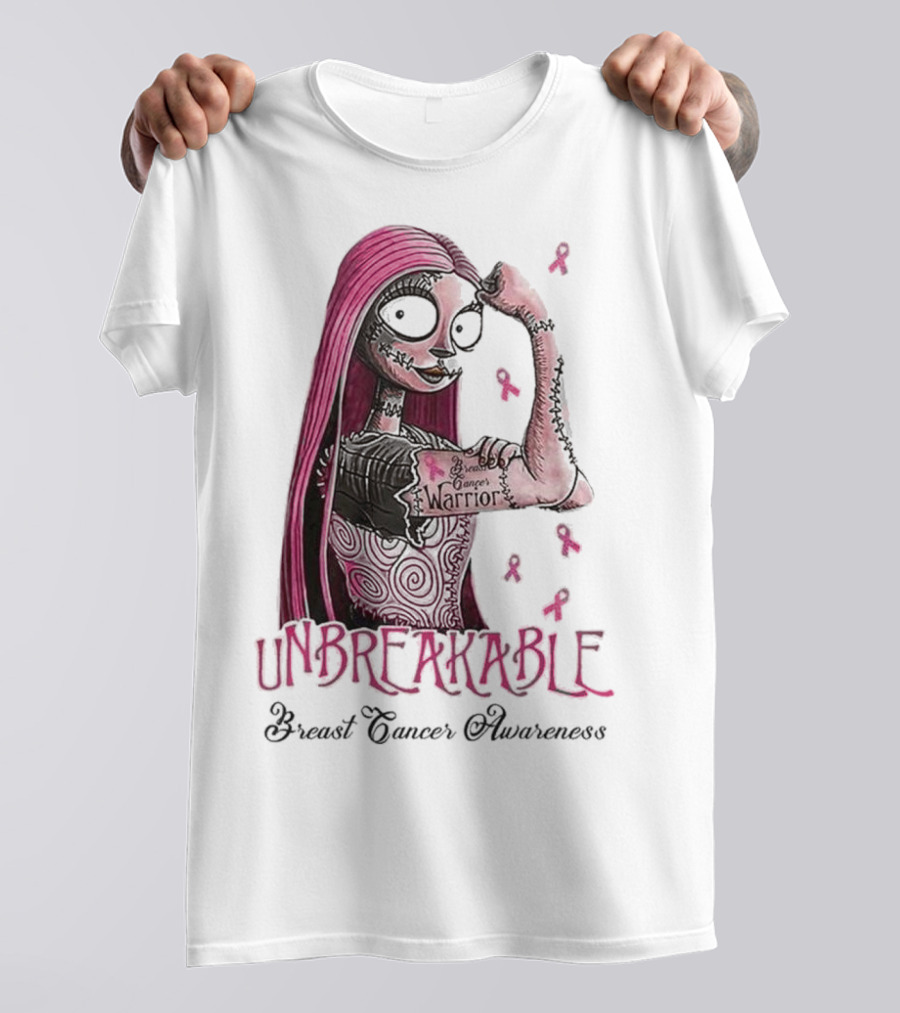 The Nightmare Before Christmas Sally Unbreakable Breast Cancer Awareness Warrior T-Shirt