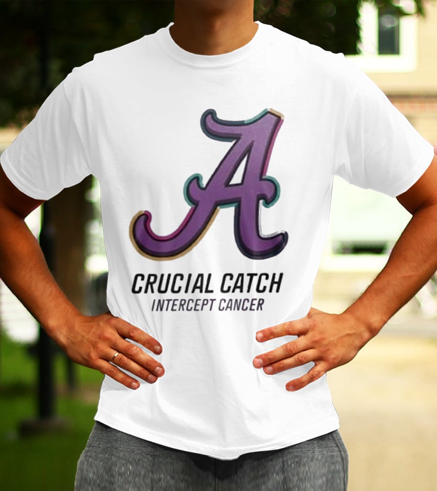 Alabama Crimson Tide Crucial Catch Intercept Cancer T-Shirt