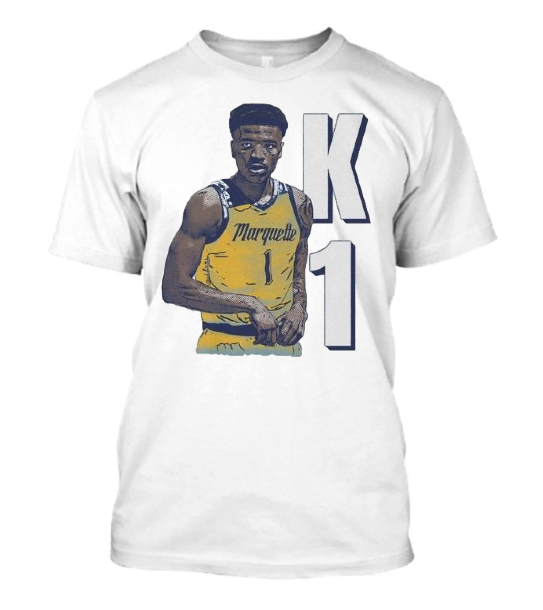K1 Kameron Jones Marquette Golden Eagles Basketball Cartoon Player T-Shirt