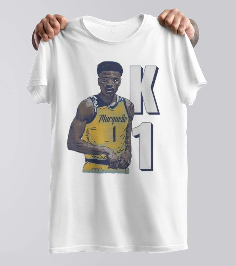 K1 Kameron Jones Marquette Golden Eagles Basketball Cartoon Player T-Shirt