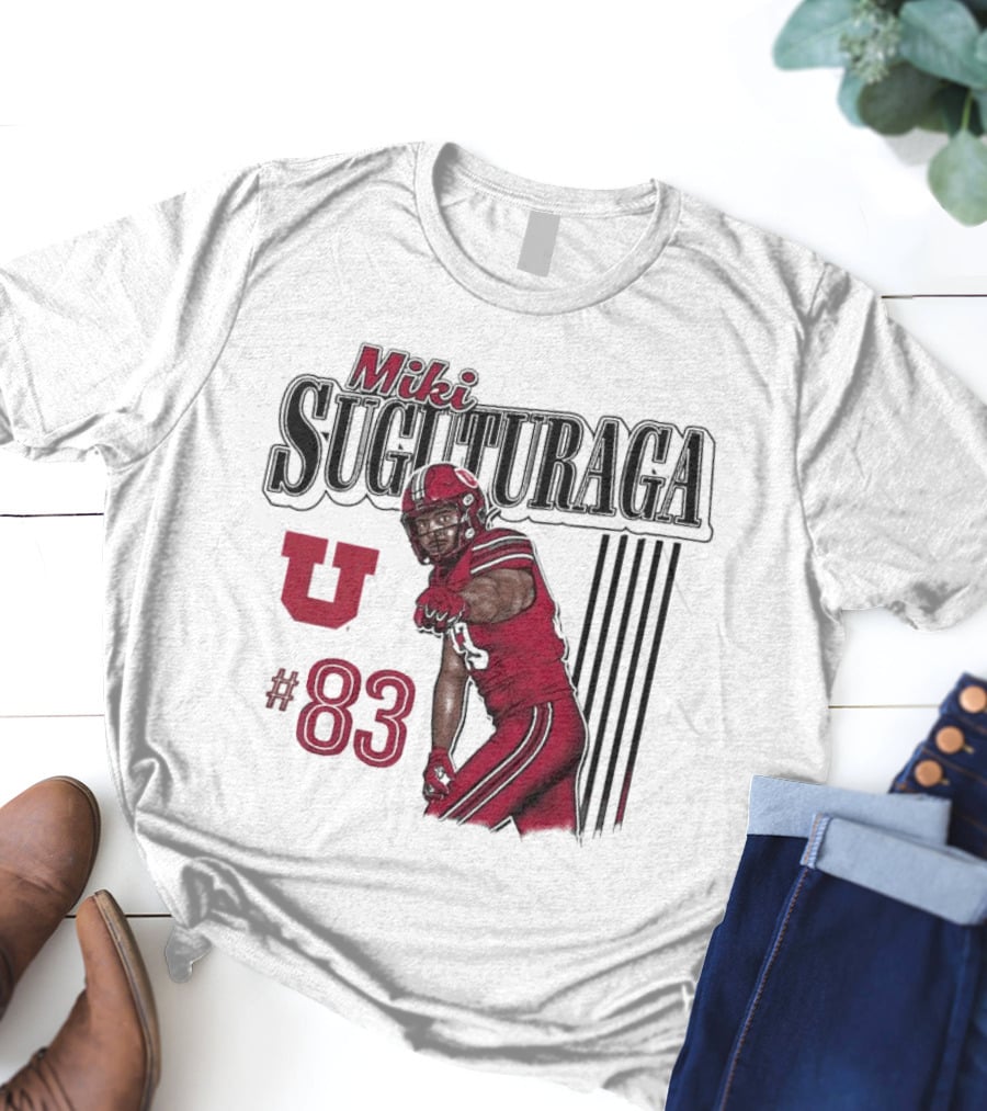 Miki Suguturaga Utah Utes #83 Football Cartoon Player T-Shirt