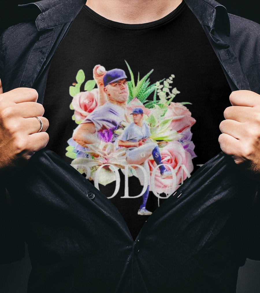 Carlos Rodón New York Yankees Floral Signature Baseball T-Shirt