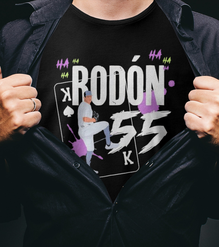 Rodón 55 K New York Yankees Playing Card Comic T-Shirt