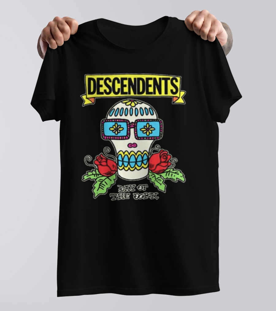 Descendents Day Of The Dork Glow-in-the-Dark Skull With Roses T-Shirt