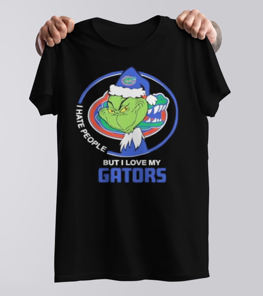 I Hate People But I Love My Gators Grinch Christmas T-Shirt