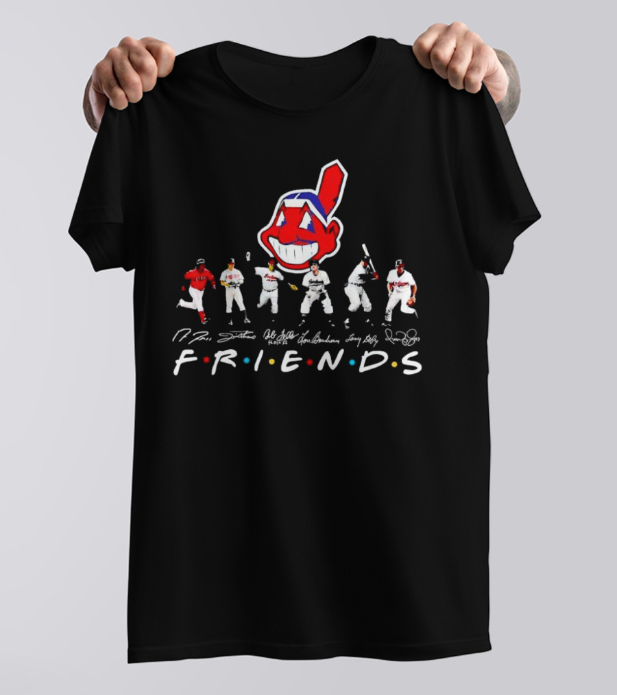 Friends Cleveland Guardians Chief Wahoo Players Signatures T-Shirt