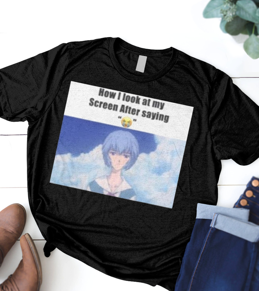 Goofy Ahh Tees Store How I Look At My Screen After Saying 😭 Anime Meme T-Shirt