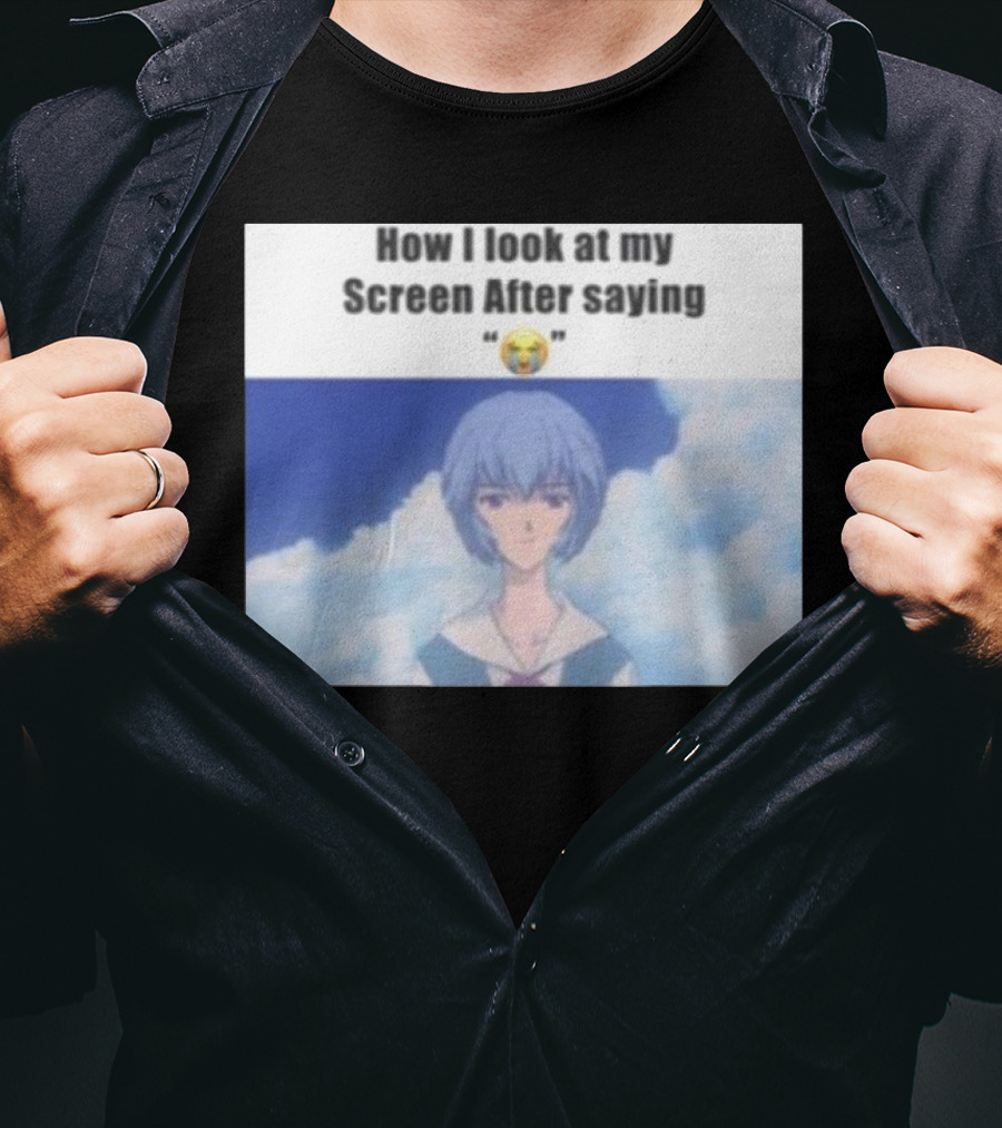 Goofy Ahh Tees Store How I Look At My Screen After Saying 😭 Anime Meme T-Shirt
